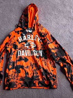 Harley-Davidson Orange & Black Logo Hoodie